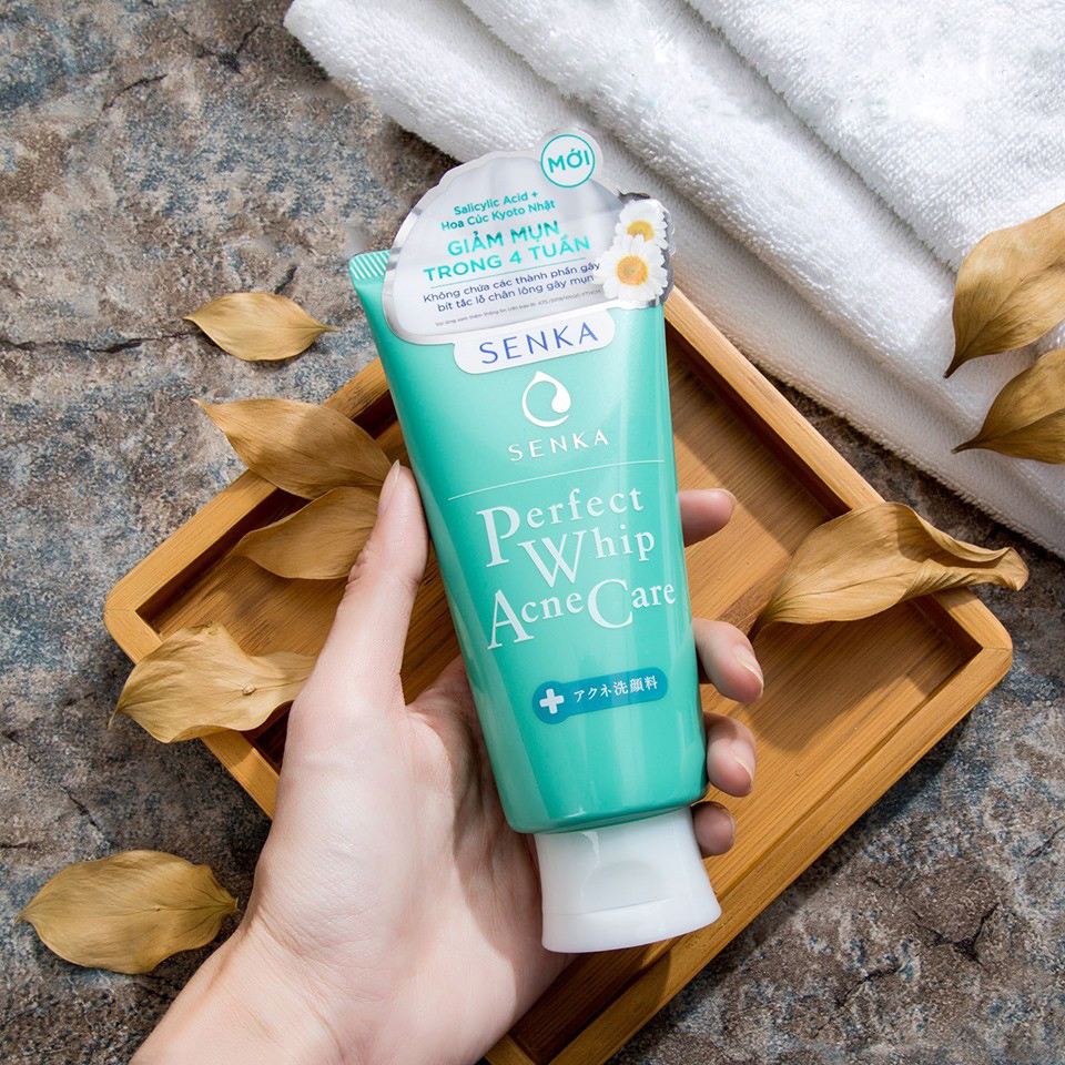 Review Sữa rửa mặt dành cho da mụn Senka Perfect Whip Acne Care có tốt  không?】